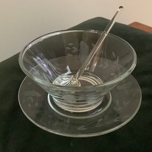 Princess House Crystal Mayonnaise Bowl Service